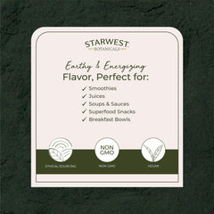 Starwest Spirulina scoop with powder, rich in gamma linolenic acid for vitality