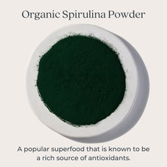 Starwest Botanicals Spirulina powder label highlights USDA Organic and Kosher certifications.