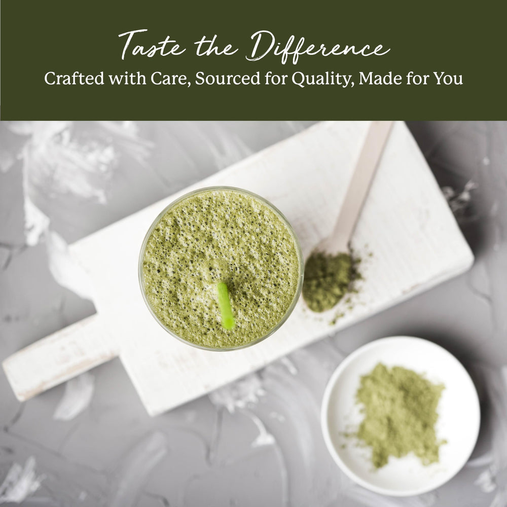 Organic certification seal on Starwest Botanicals wheatgrass powder
