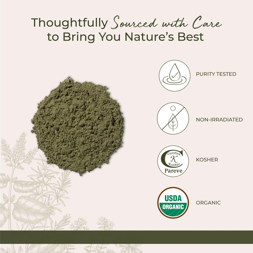 Wheatgrass powder with scoop ready to mix by Starwest Botanicals
