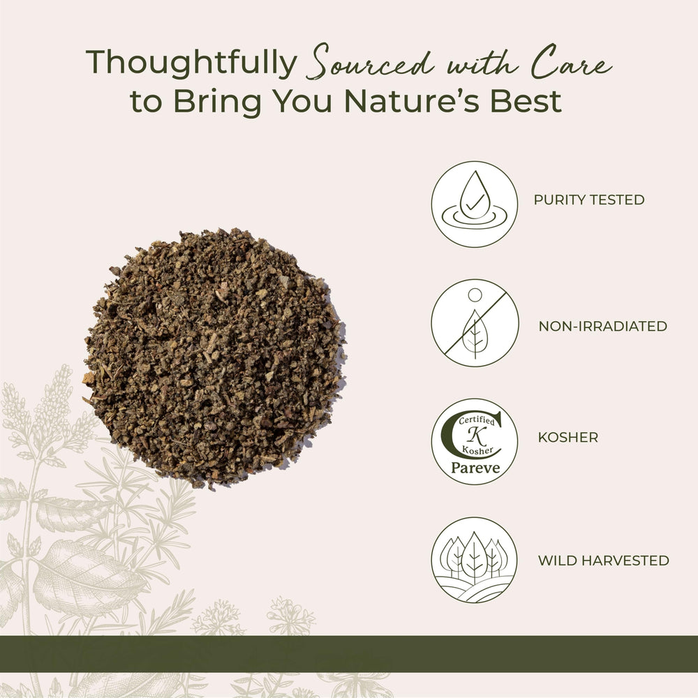 Resealable mylar bag preserves mullein leaf freshness from Starwest Botanicals