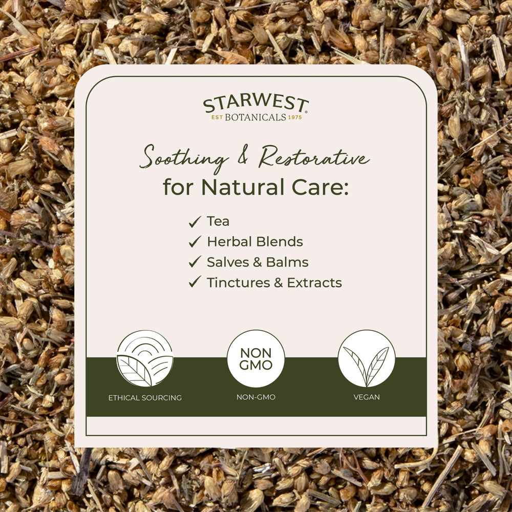 Starwest Botanicals yarrow flowers ready for tincture infusion in herbal recipes.