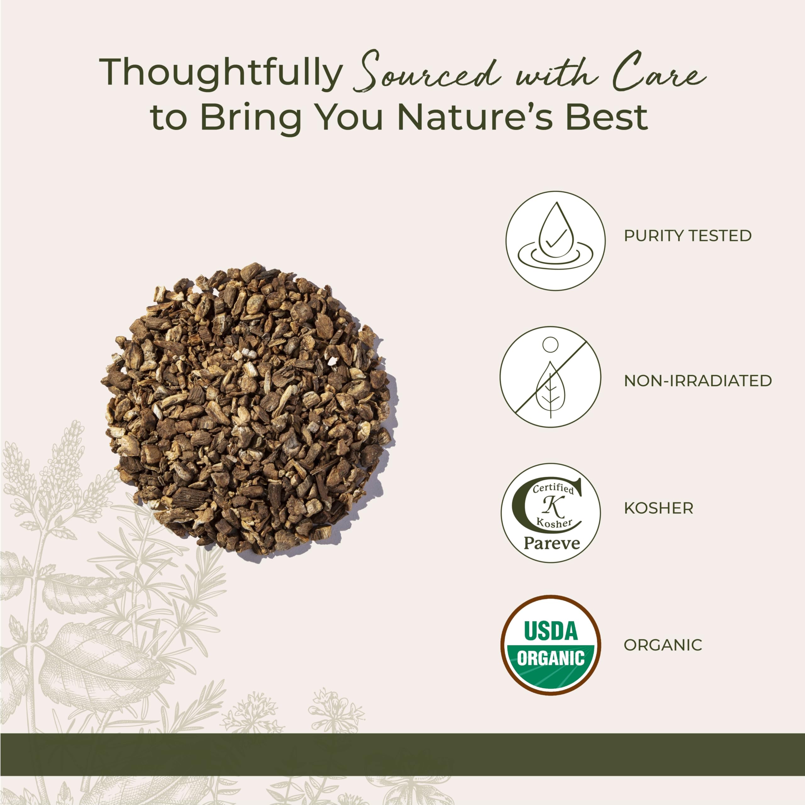 Starwest Botanicals Burdock Root used in rice and pasta dishes for depth.