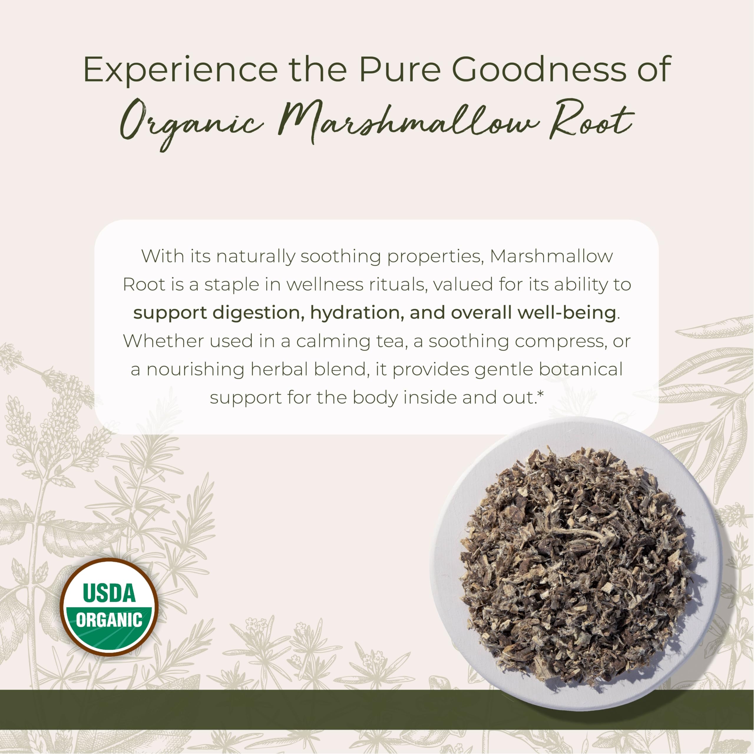 Starwest Marshmallow Root loose tea brew for mildly sweet infusions