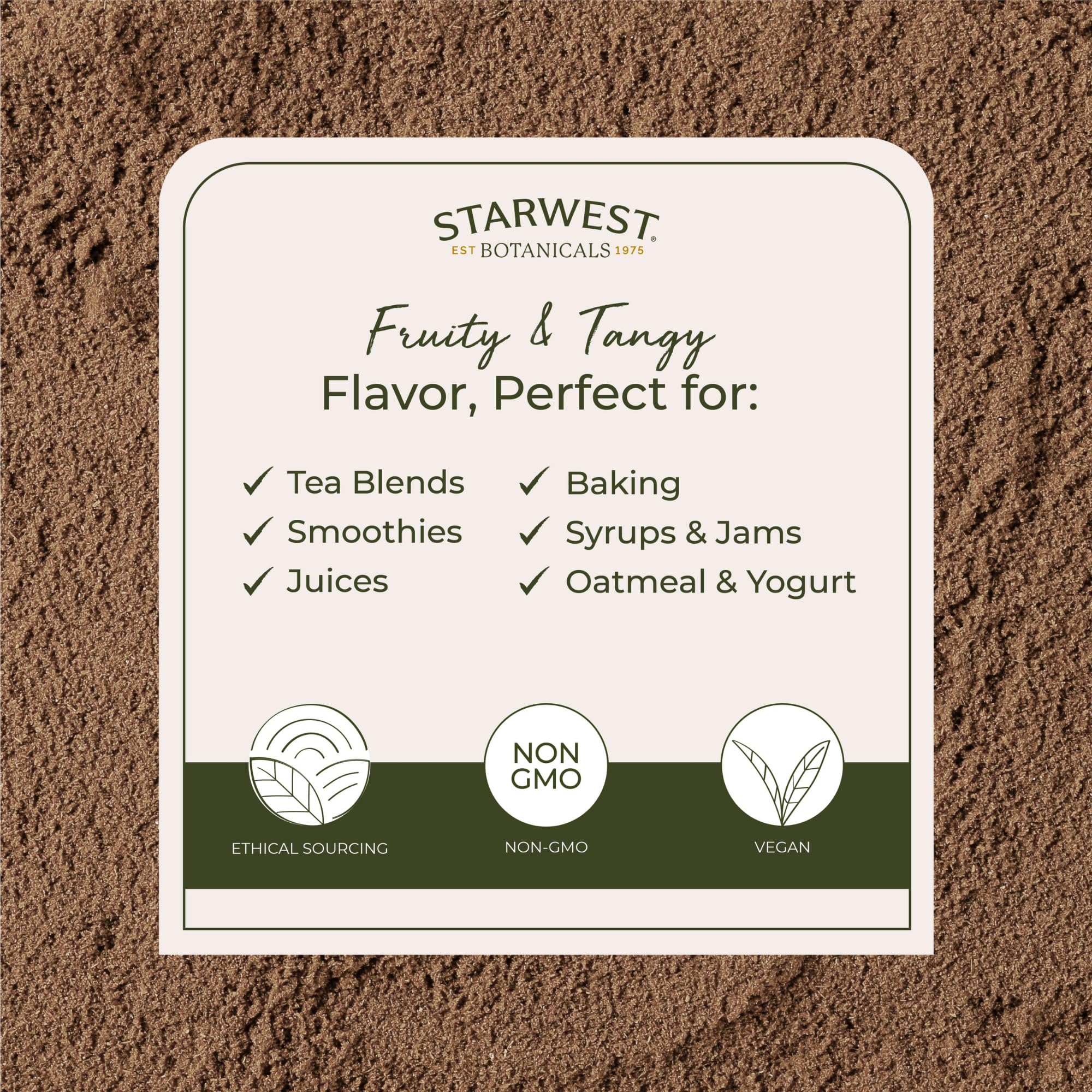 Starwest Rosehips Powder Kosher organic label signaling quality.