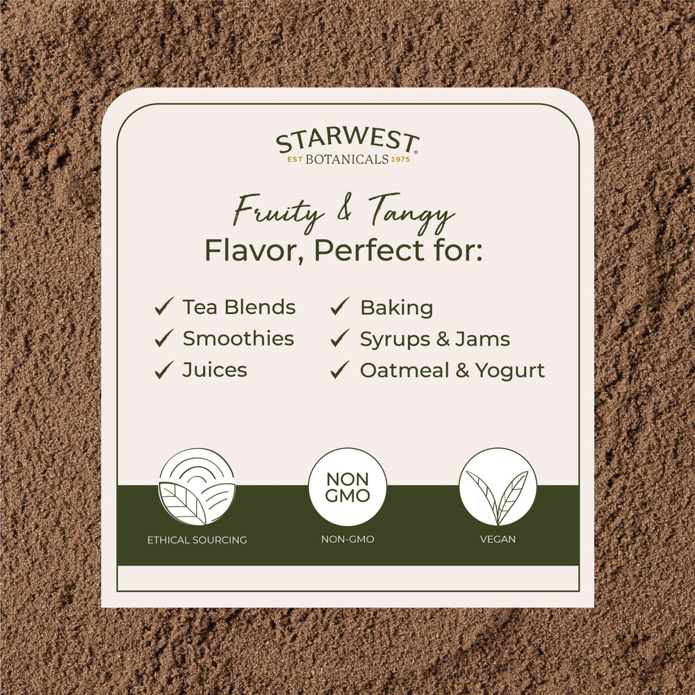 Starwest Rosehips Powder Kosher organic label signaling quality.