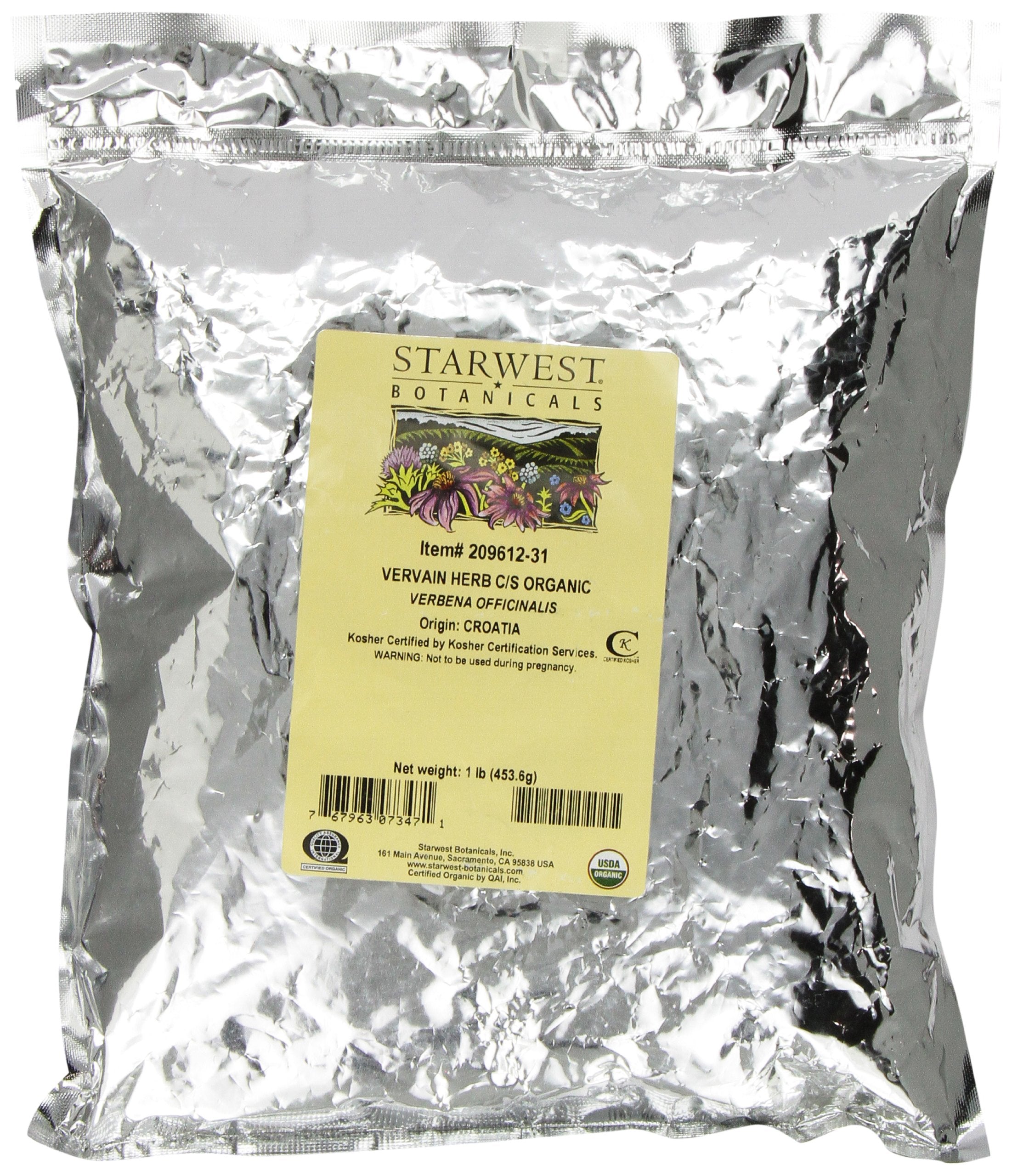 Starwest Botanicals vervain herb cut-sifted for tea blends and aromatics.