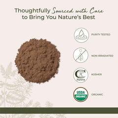 Starwest Organic certification label on White Oak Bark Powder package.