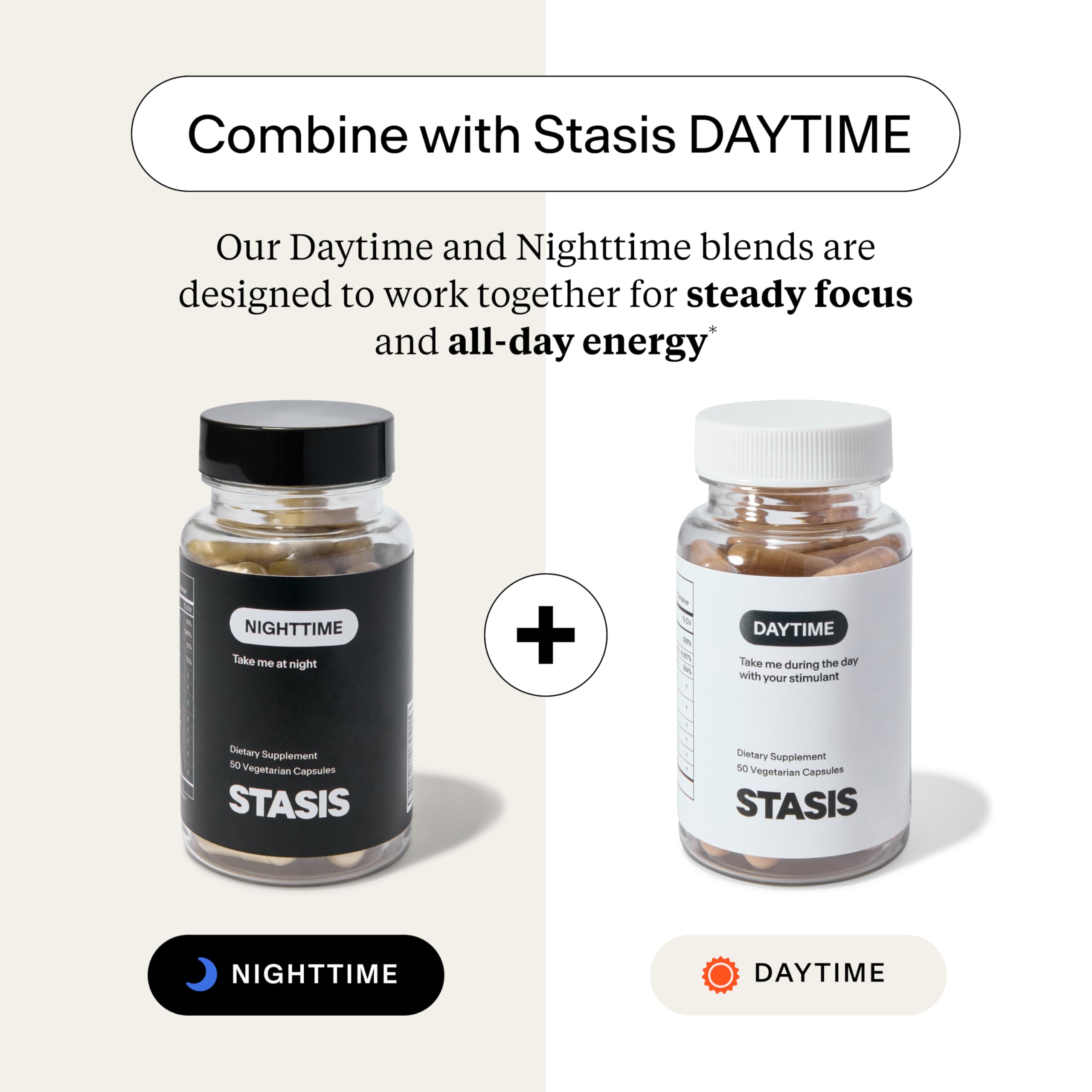 STASIS Nighttime packaging box displayed for simple daily use