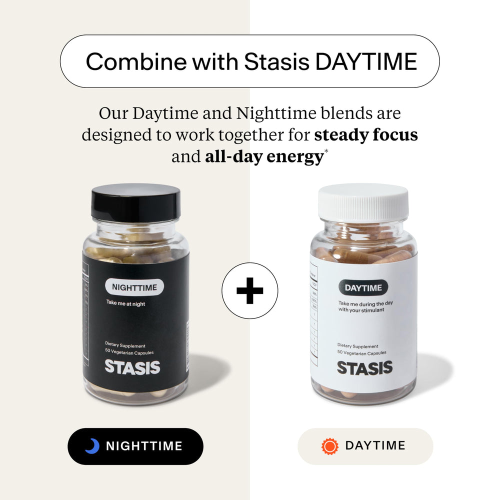 STASIS Nighttime packaging box displayed for simple daily use