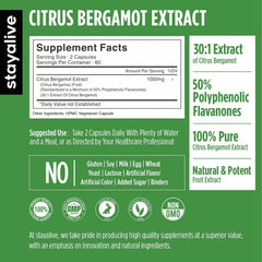 Stay Alive Citrus Bergamot 30:1 super extract close-up—1000mg per serving.