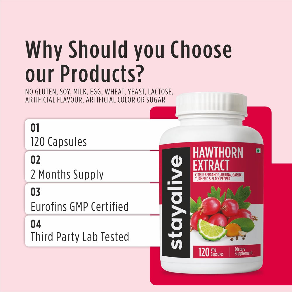 Stay Alive Hawthorn Berry bottle with label detail and clean packaging for easy shopping.