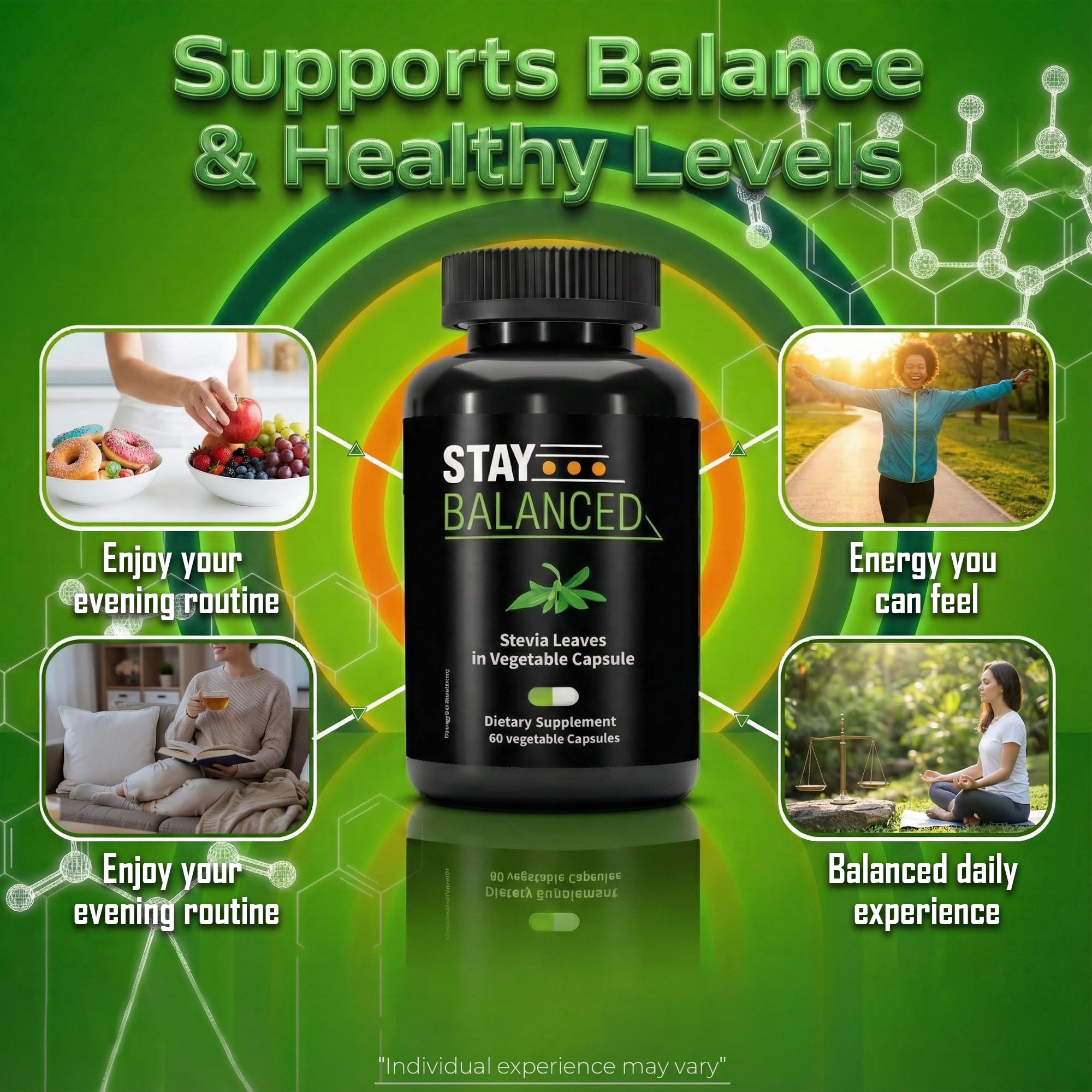 StayBalanced capsules close-up highlighting plant-based formula for metabolic balance.