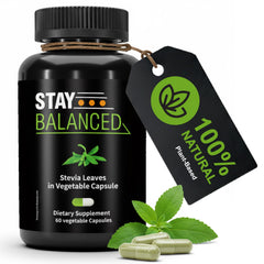 StayBalanced natural leaf capsules bottle for convenient daily sugar balance support.