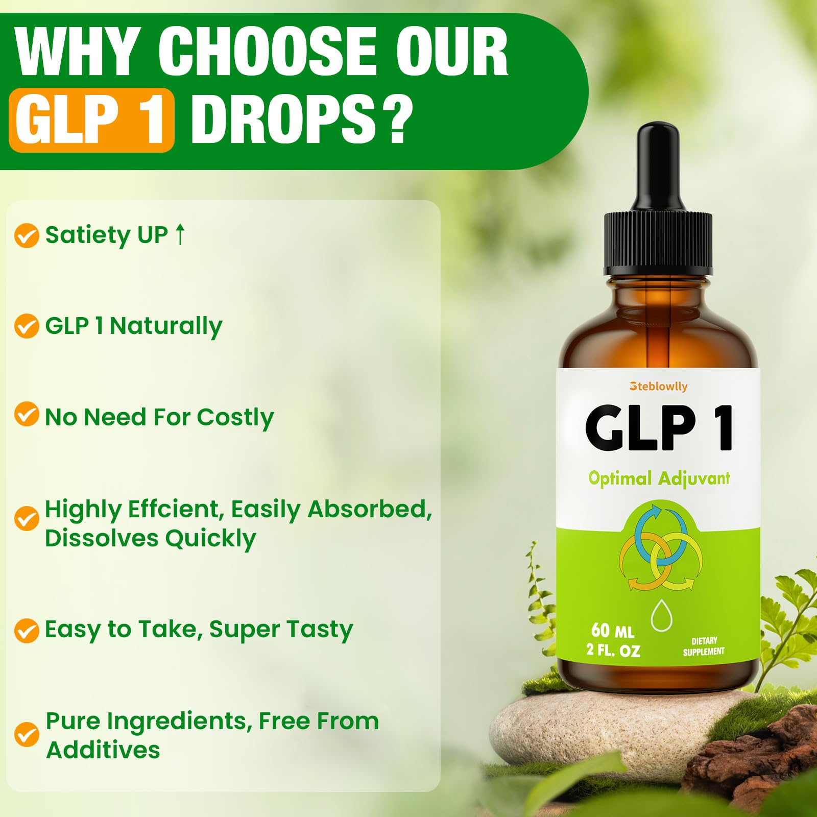 Lemon-flavored Steblowlly GLP-1 sip suggests flavorful intake.