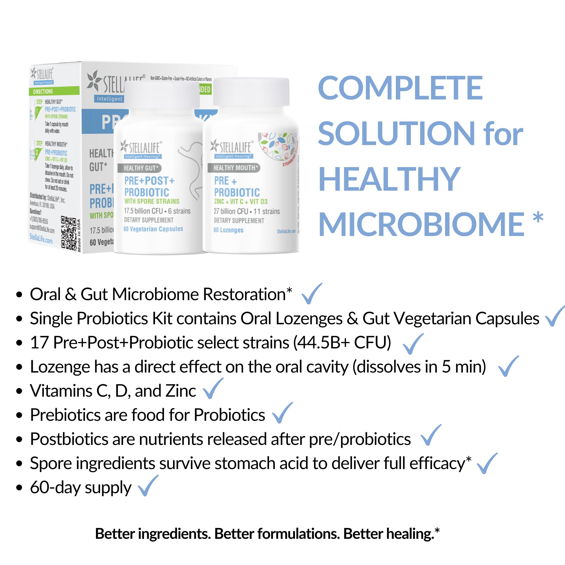 StellaLife spore-strains packaging highlights acid-resistant delivery to the gut.