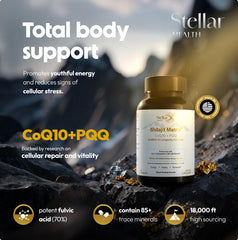 Stellar Health Shilajit extracto en frasco: impulso natural para vitalidad diaria