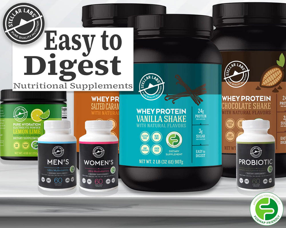 Stellar Labs whey protein chocolate powder dissolved in water with smooth texture