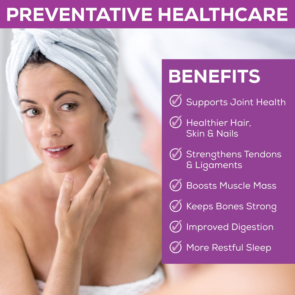 Step Above Proteins collagen powder scoop highlighting convenient daily serving.