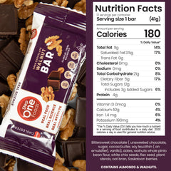 Step One Foods dark chocolate walnut bars single bar for on-the-go nutrition