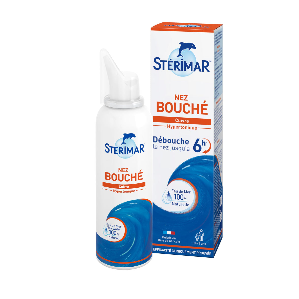Sterimar hypertonic nasal spray bottle for natural nasal decongestion