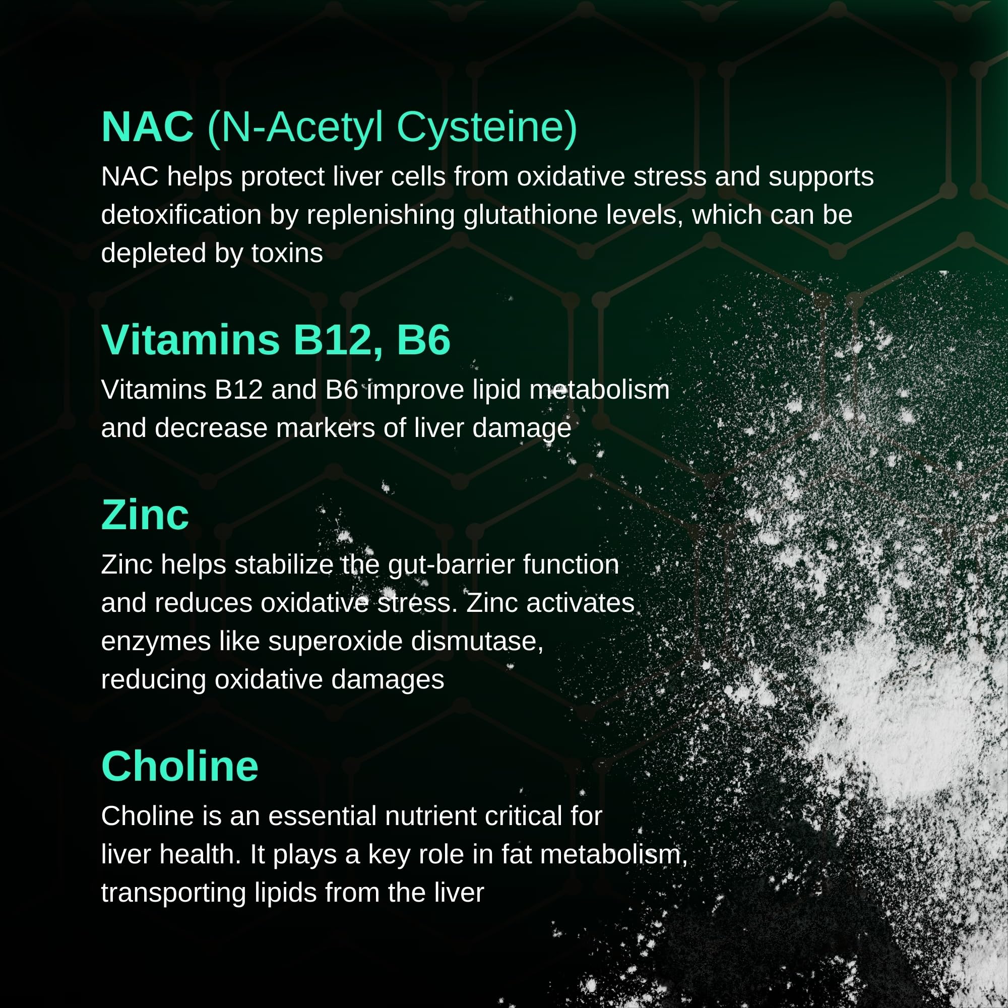 STERVA Liver Fusion bottle label highlights NAC and silymarin benefits
