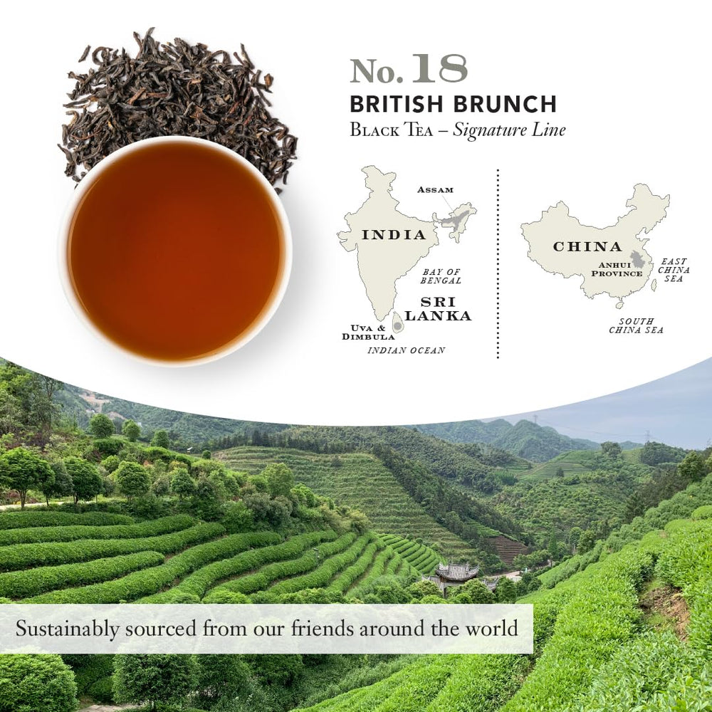 Caffeinated black tea with malt and honey notes for a focused moment.