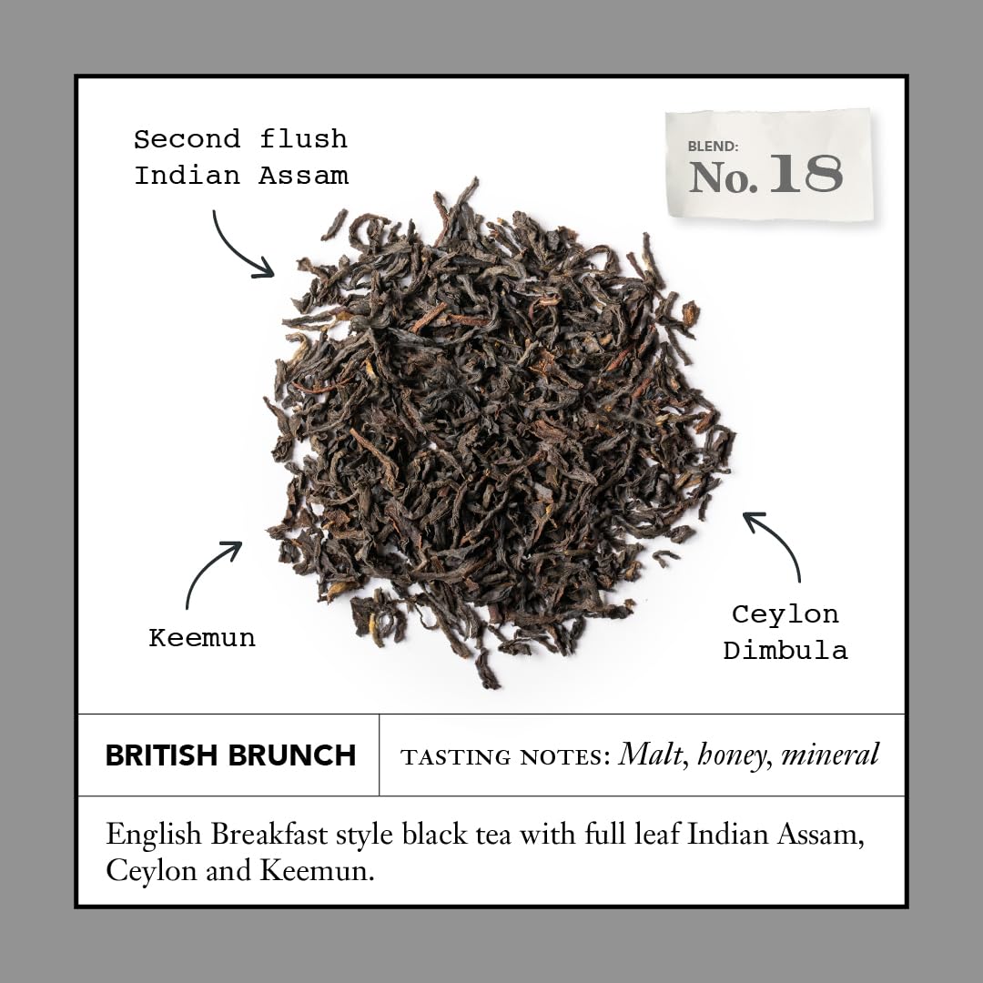 British Brunch No. 18 full-leaf blend delivers bold aroma and body.