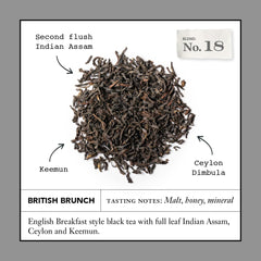 British Brunch No. 18 full-leaf blend delivers bold aroma and body.