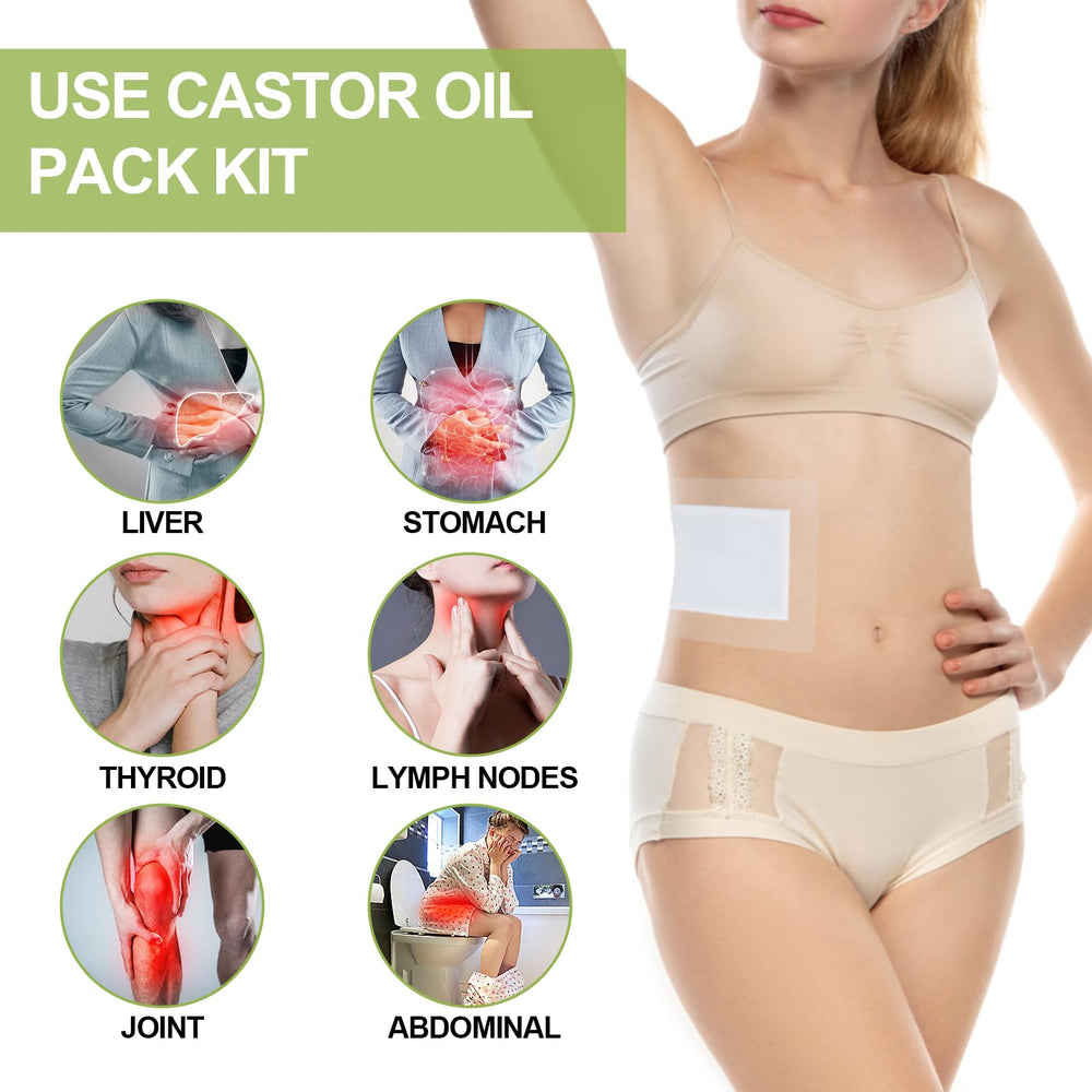 STFOCE wrap with no-leakage design keeps castor oil contained during daily activities.