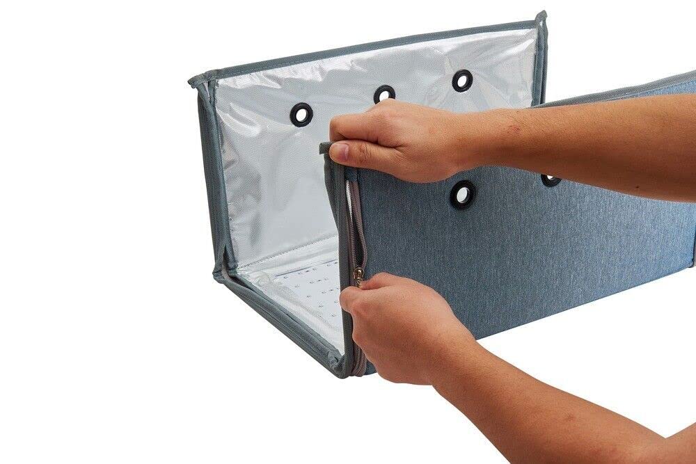 Stickfrease compact phototherapy device ideal for home use beside the crib.