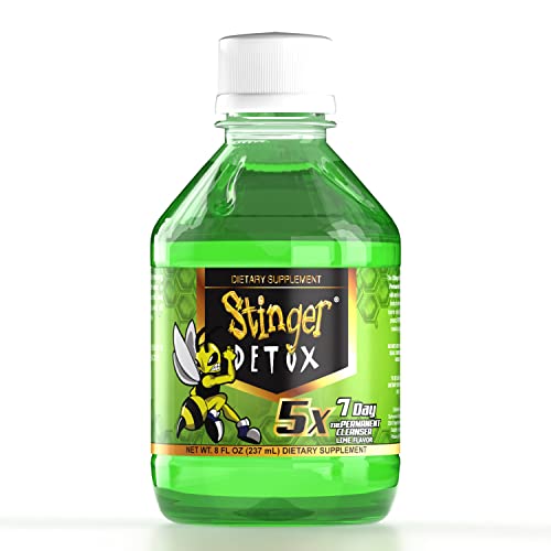 Stinger Detox 5X bottle being poured for an easy daily ritual