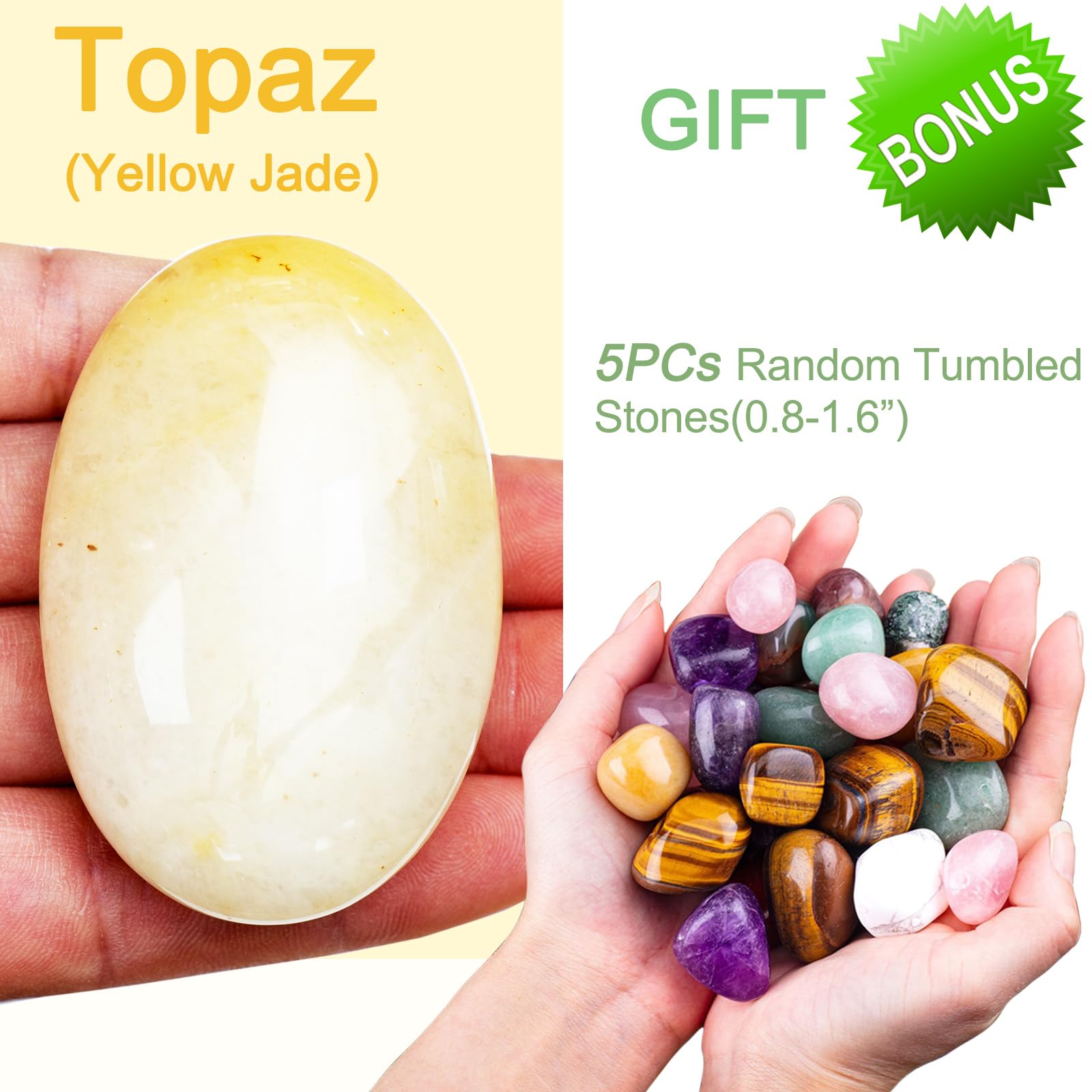 STINO worry stone Topaz closeup polished surface guiding mindful breathing and awareness.