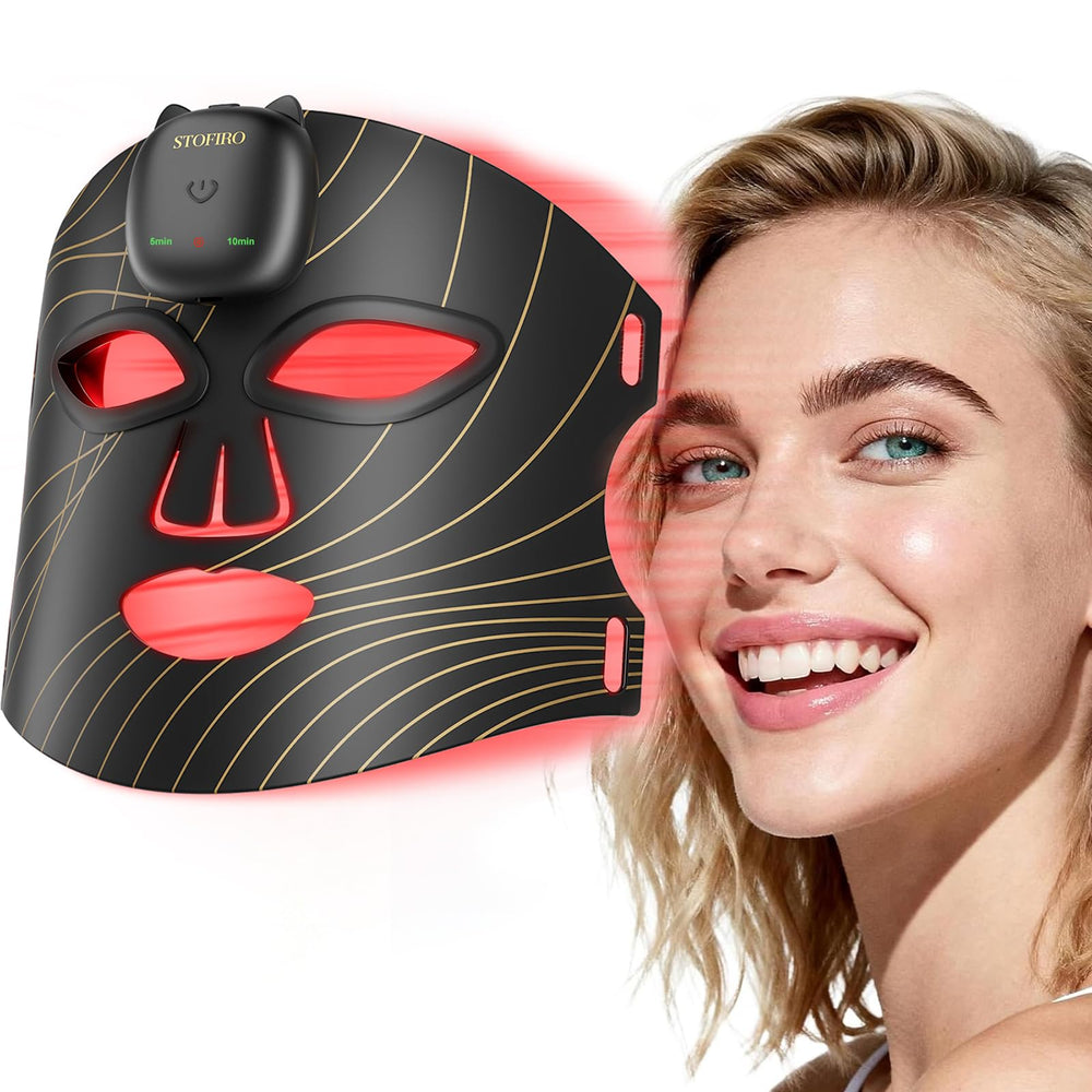 Stofiro 850nm red light mask for at-home skincare sessions and relaxation.