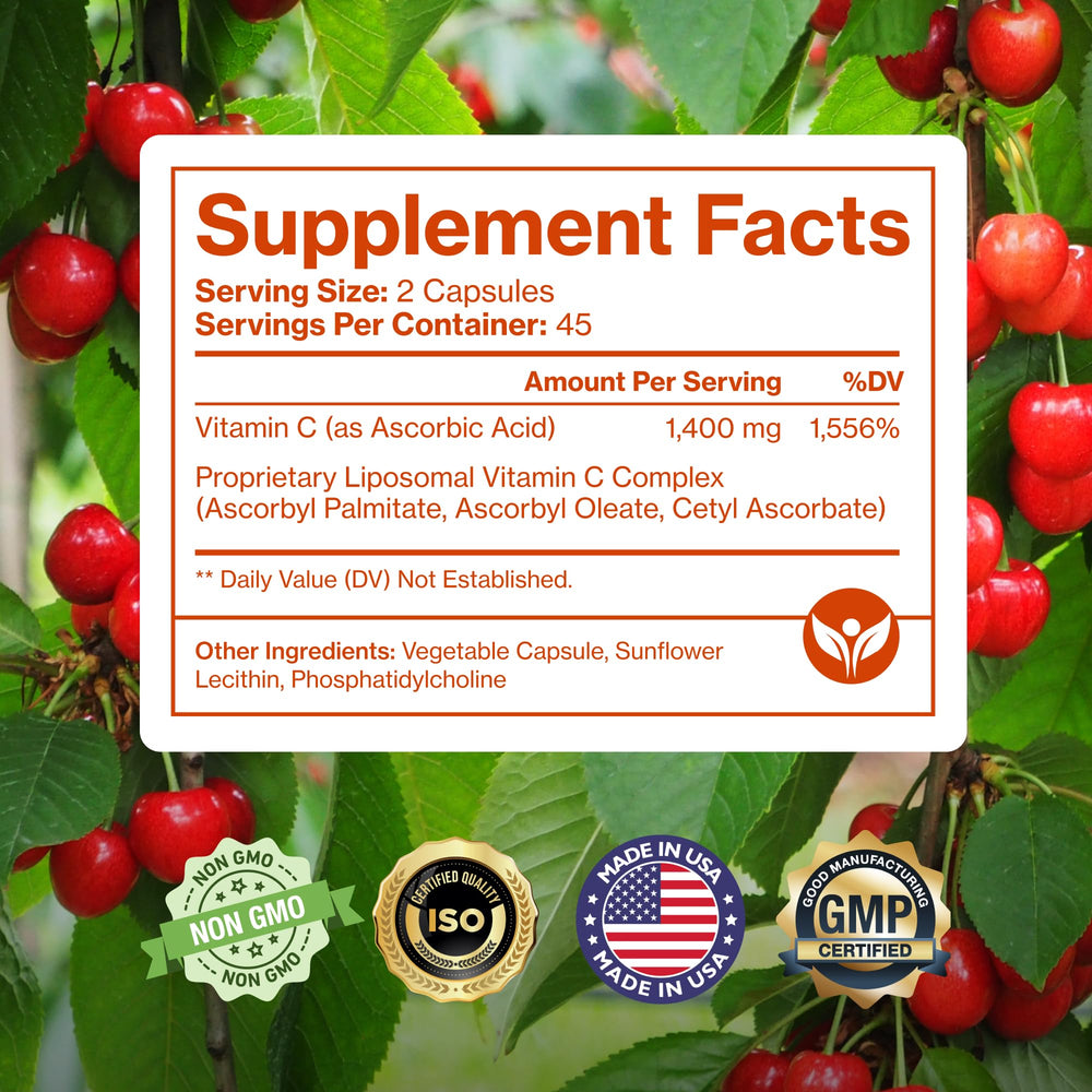 Stomach-friendly vitamin C graphic highlighting gentle digestion benefits.