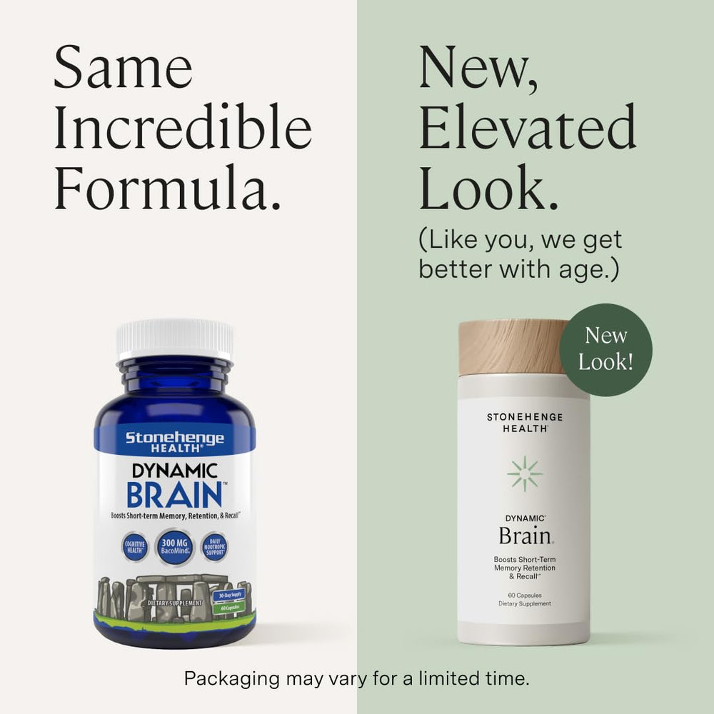 Stonehenge Dynamic Brain box displaying BacoMind formula and ingredients