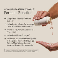 View of vegetarian capsules, gluten-free formula and 1500 mg vitamin C