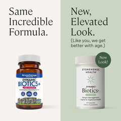 Stonehenge Health Biotics for Women bottle back label with ingredients and usage tips