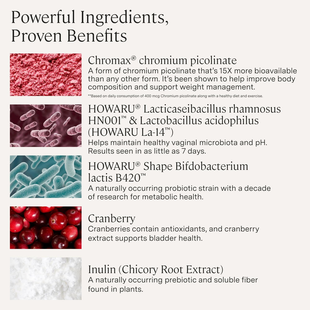 Stonehenge Health Biotics for Women cranberry and d-mannose components highlighted