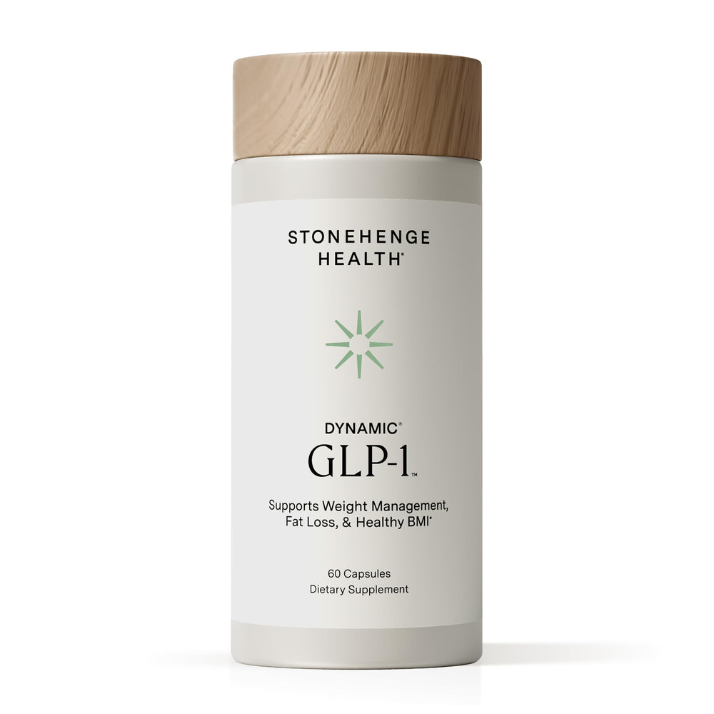 Stonehenge Health Dynamic GLP-1 bottle, highlighting daily weight-management support.