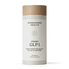 Stonehenge Health Dynamic GLP-1 bottle, highlighting daily weight-management support.