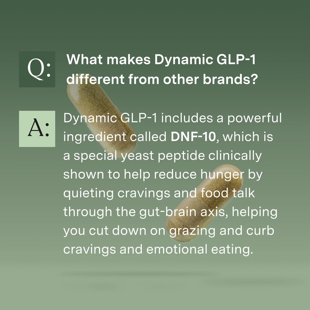 Person taking Stonehenge Health Dynamic GLP-1 after a meal.
