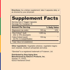 Stop Aging Now celery extract close-up showcases natural plant-based support for routines.