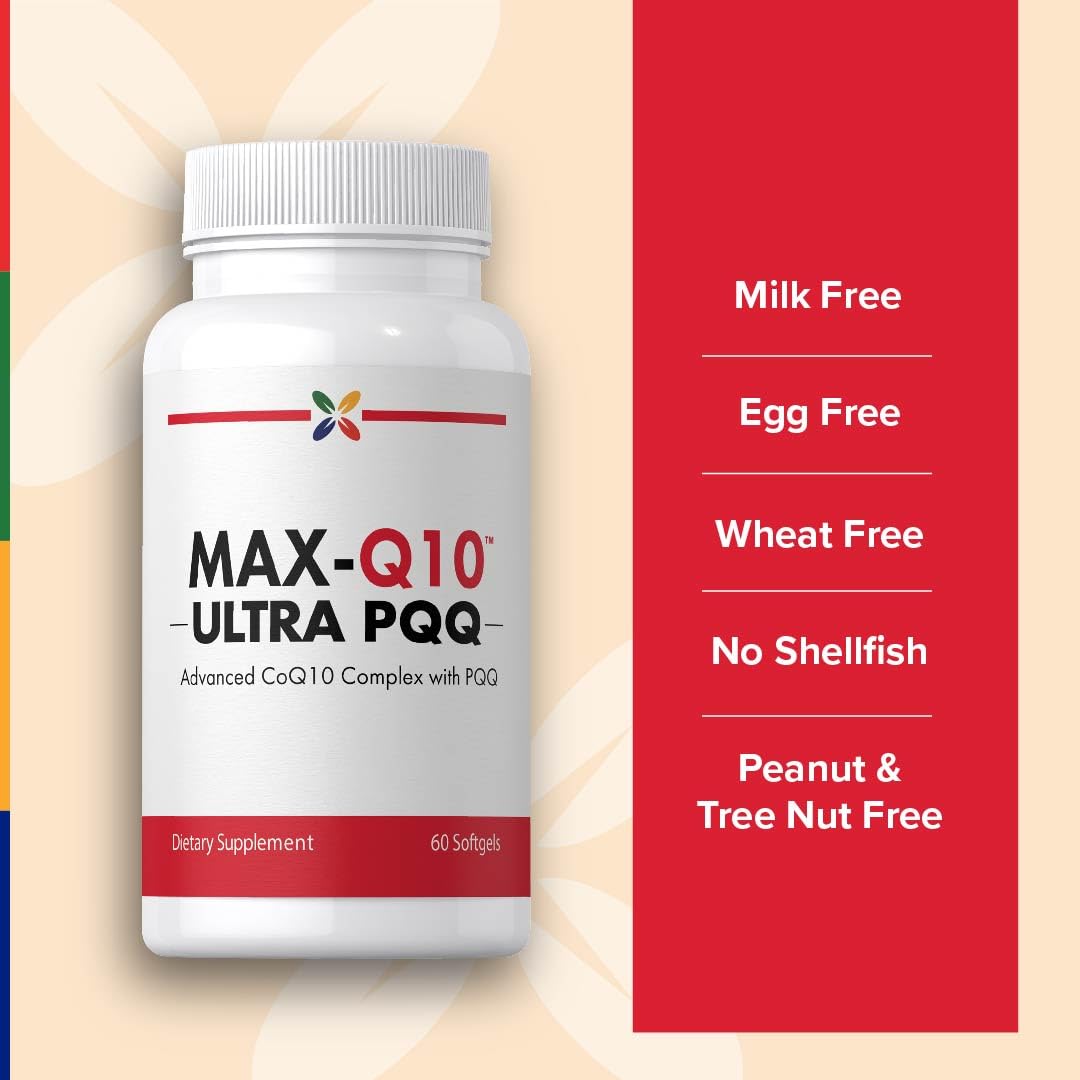 Stop Aging Now CoQ10 200mg softgels bottle with glass for daily routine