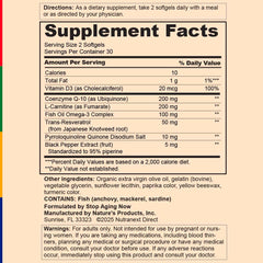 Stop Aging Now CoQ10 200mg softgels Max-Q10 with PQQ graphic