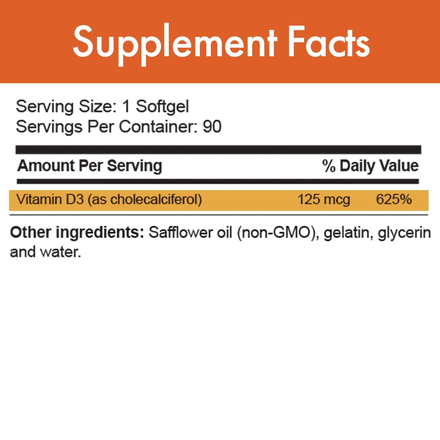 Stop Aging Now D-Pure bottle label highlights 90 softgels and Vitamin D3 potency for bone health