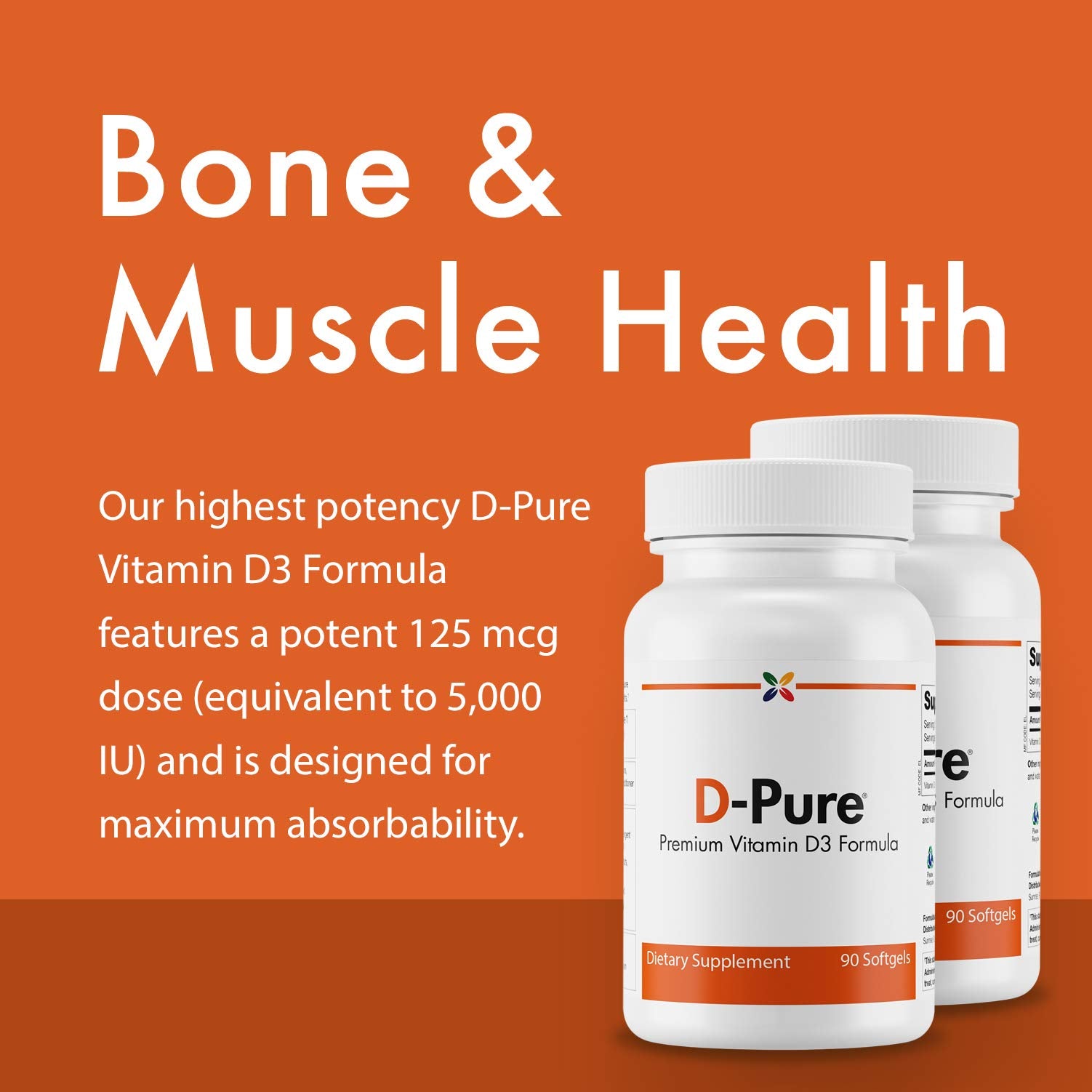 Stop Aging Now D-Pure softgels closeup showing smooth capsules with safflower oil carrier