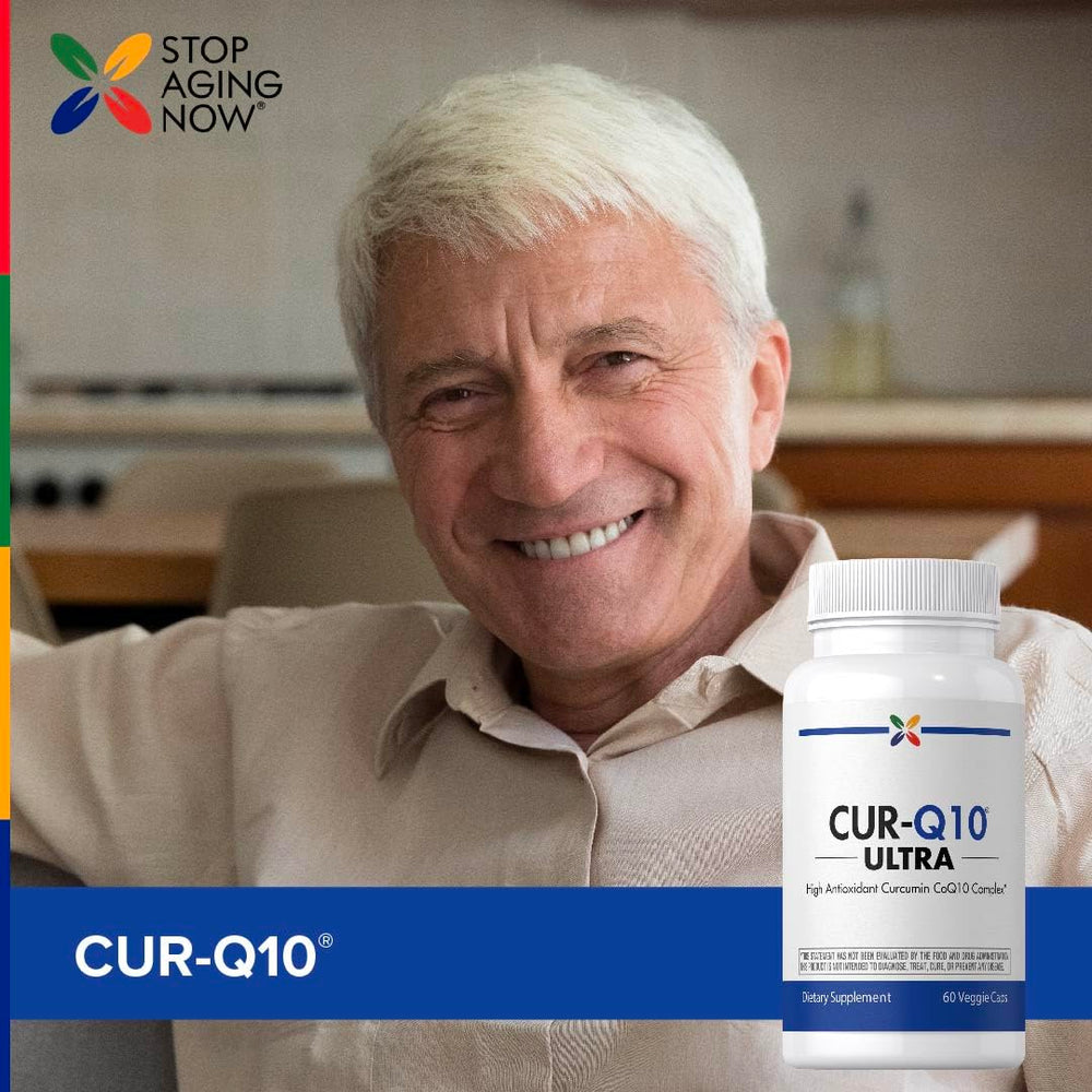 Stop Aging Now ingredients label is clearly visible on the bottle.
