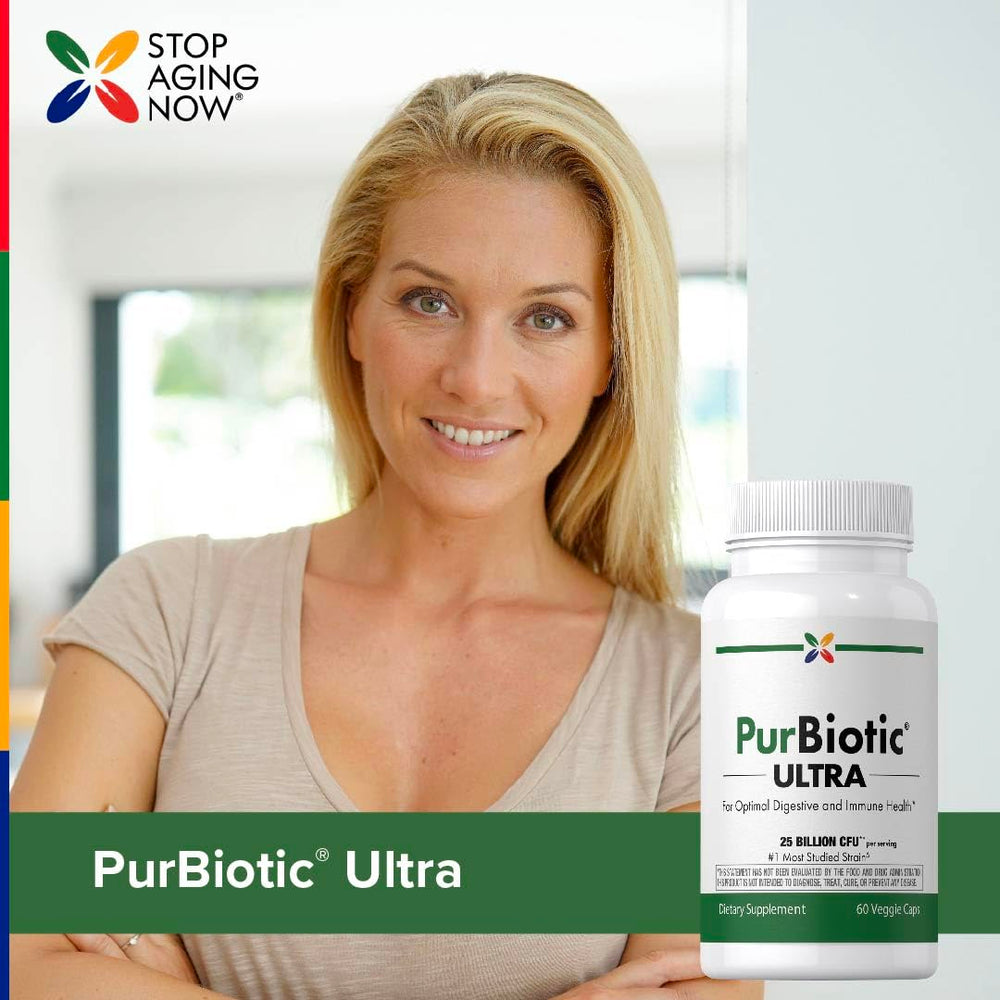 Stop Aging Now vegetarian capsules offer a plant-based probiotic option
