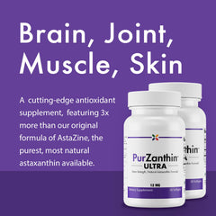 Stop Aging Now PurZanthin softgel label close-up highlighting natural astaxanthin.